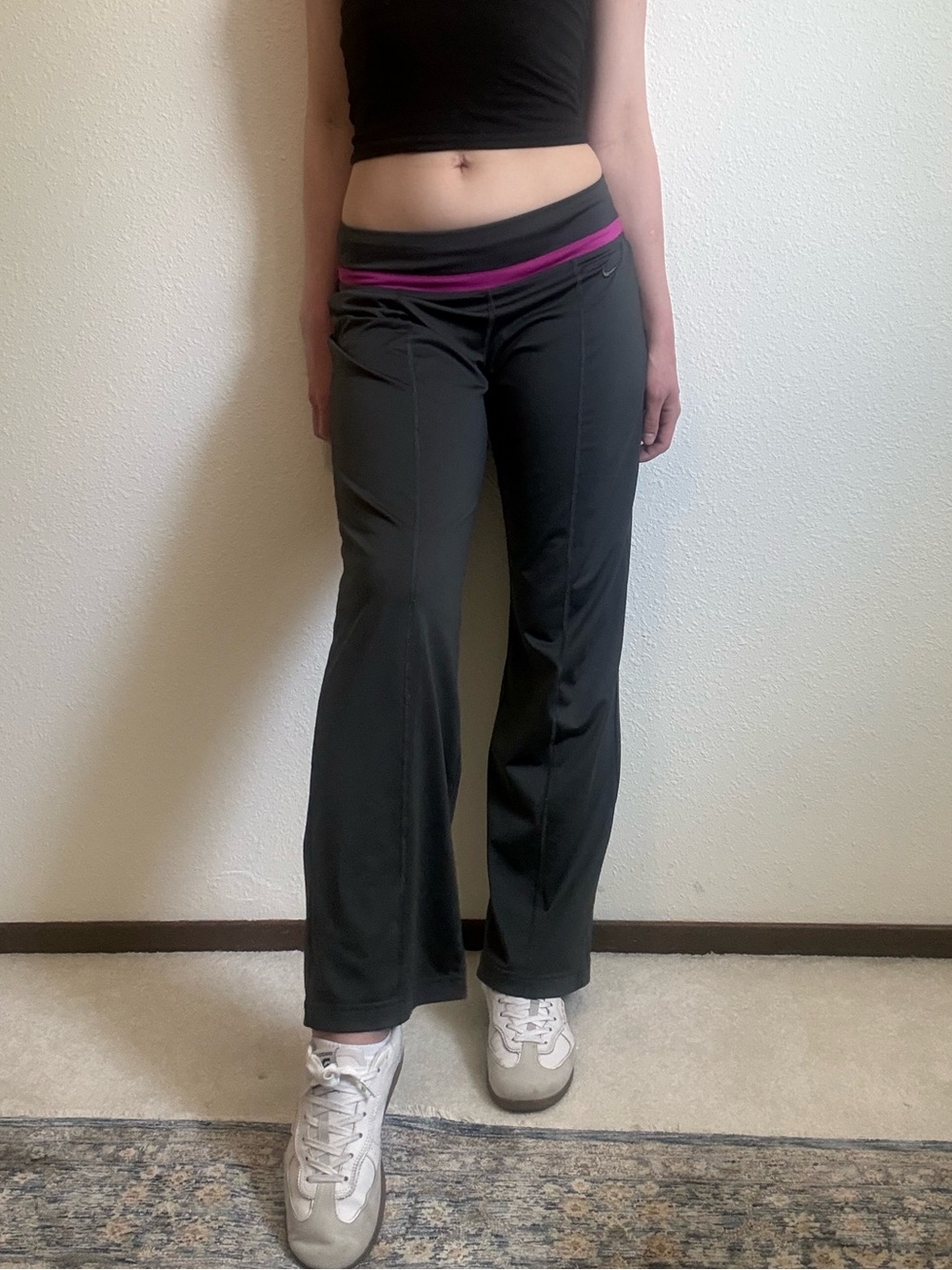 Y2K Nike Low Rise Relaxed Fit Yoga Pants 2000s Sporty Streetwear